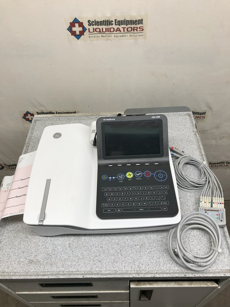 GE MAC 2000 12 Channel Interpretive Electrocardiograph with Silex WLAN Wireless Bridge