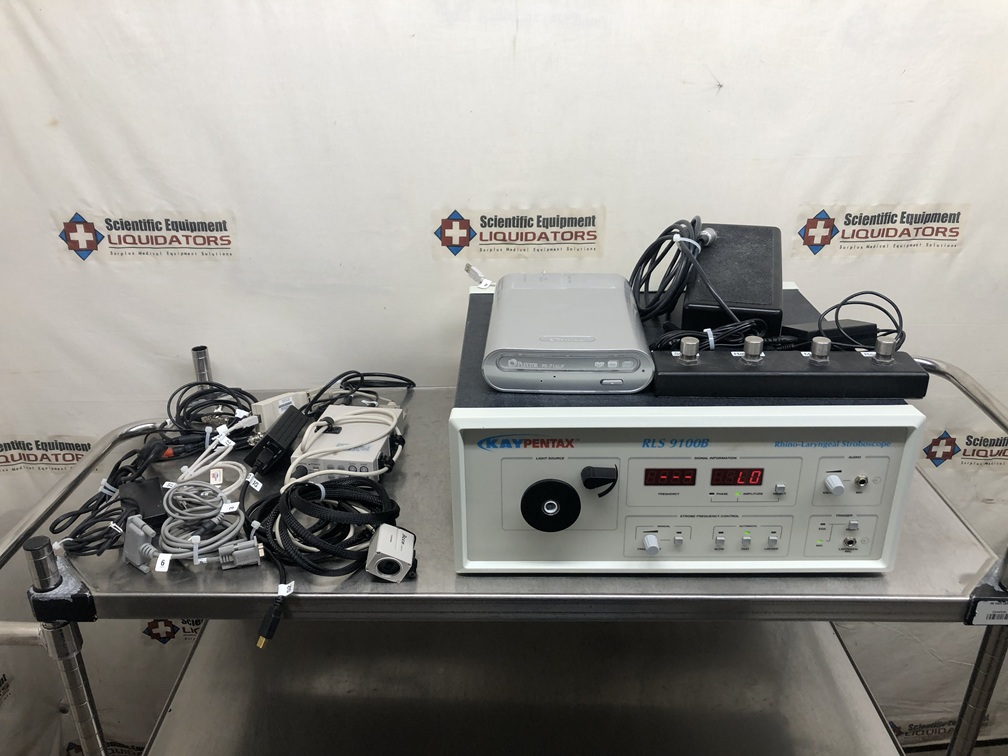 Kay Pentax RLS 9100B Rhino-Larngeal Stroboscope with 3CCD Camera and Accessories