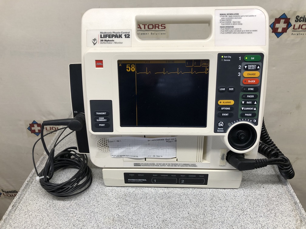 Medtronic Physio-Control Lifepak 12 3D Biphasic Defibrillator/ Monitor 