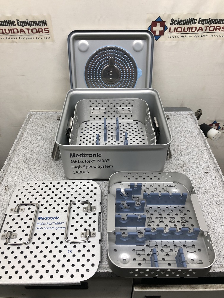 Medtronic CA800S Midas Rex MR8 Sterilizing Case with CA800 Trays
