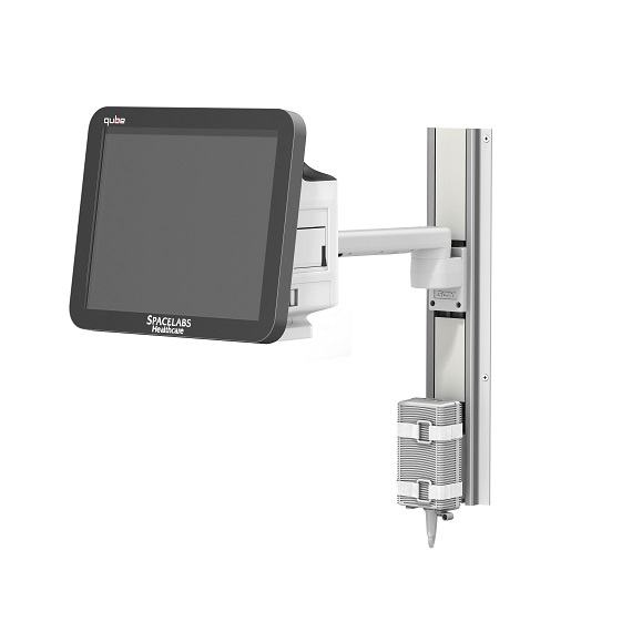 Spacelabs SL-0084-06 Qube Monitor – M Series Arm with WC-0002-05 19" Seismic Wall Channel (NEW)
